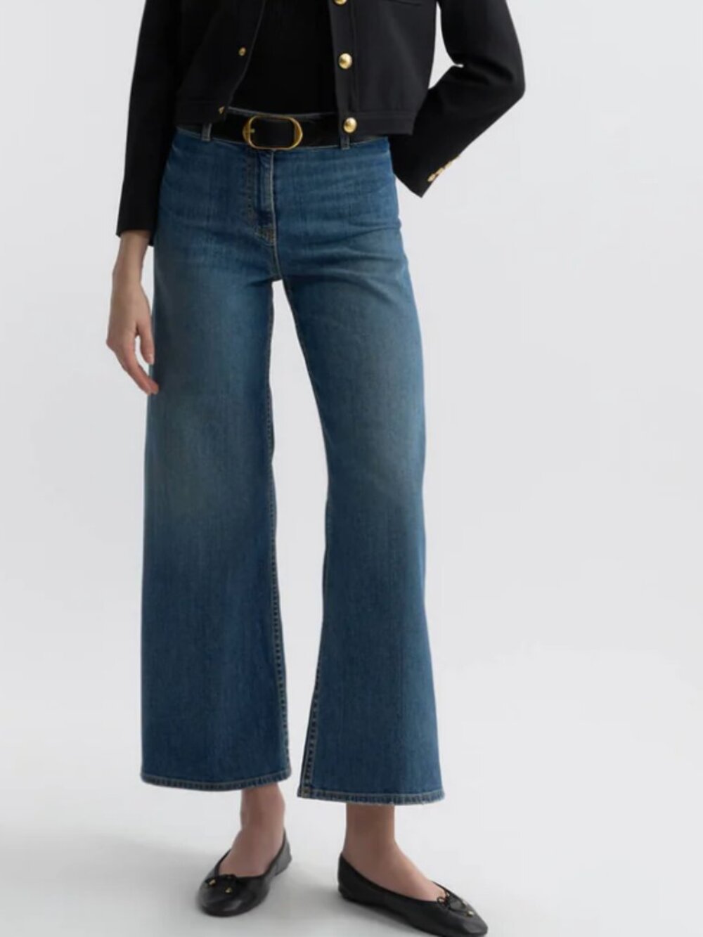 Nili Lotan Megan Wide Leg Jeans Classic Wash 24